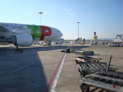 Pátio do aeroporto de Lisboa