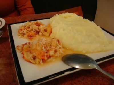 Centolla com purê de batata