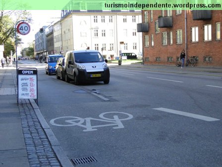 Também há muitas ciclovias em Copenhage