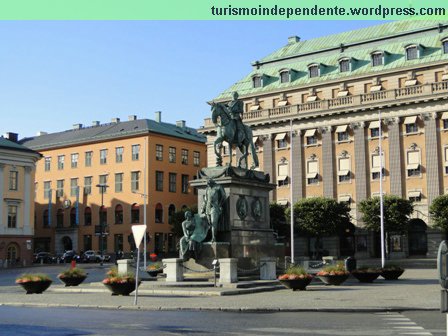 Estátua do rei Gustav Adolf II, conhecido como o "Leão do Norte"