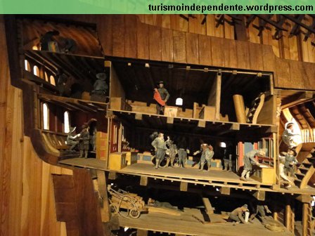 Museu Vasa, miniatura ilustrando a vida dentro do navio