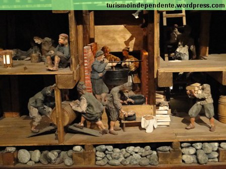 Museu Vasa, miniatura ilustrando a vida dentro do navio