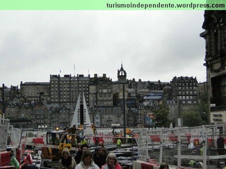 Trecho da Princes Street em obras