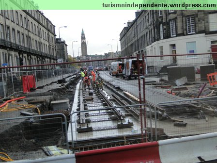 Trecho da cidade em obras