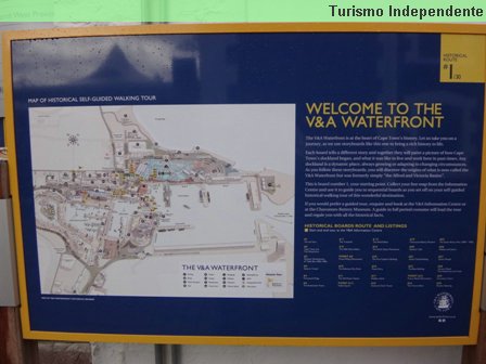Placa de boas vinda ao V&A Waterfront