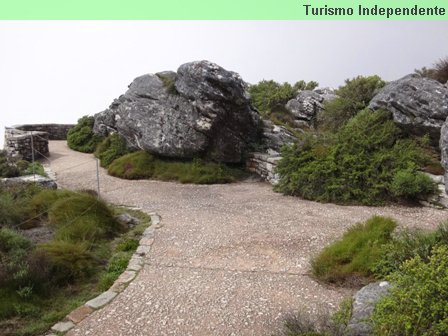 Caminhos no topo da Table Mountain.