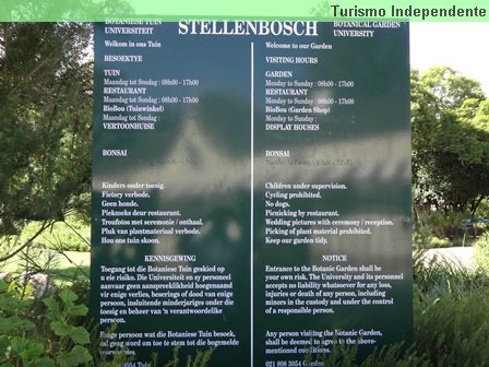 Jardim Botânico em Stellenbosch.