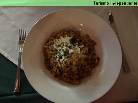 Risoto ao fungi - Restaurante Sorrento, em Perth.