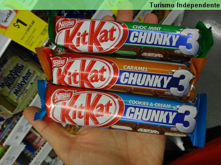 Variedade de Kit Kats.