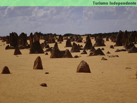 Formação rochosa no Pinnacle Desert.