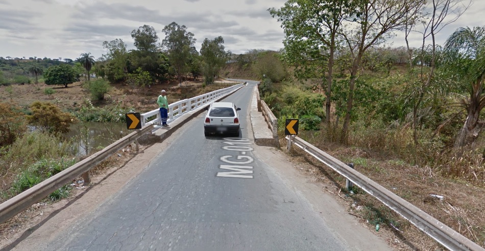 Ponte sobre o Rio das Velhas, em Lagoa Santa/MG. Foto: Google Maps.