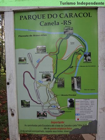 Mapa do Parque do Caracol.