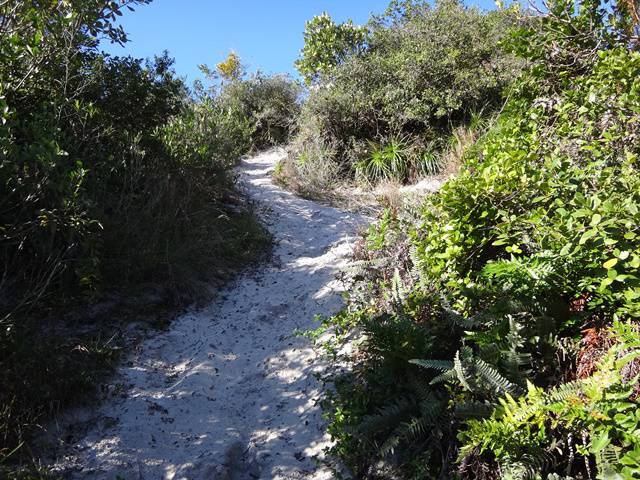 Subida em areia logo no início da trilha.