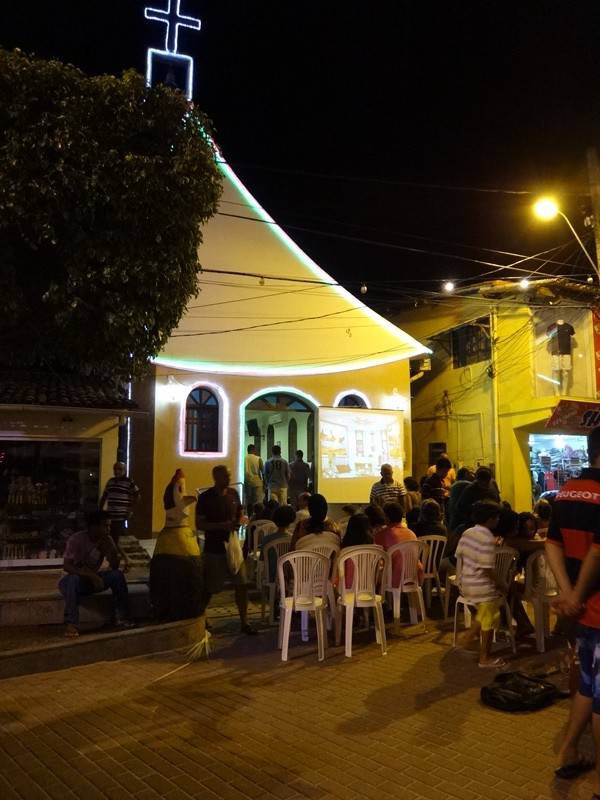 Missa de Natal no calçadão de Porto de Galinhas.