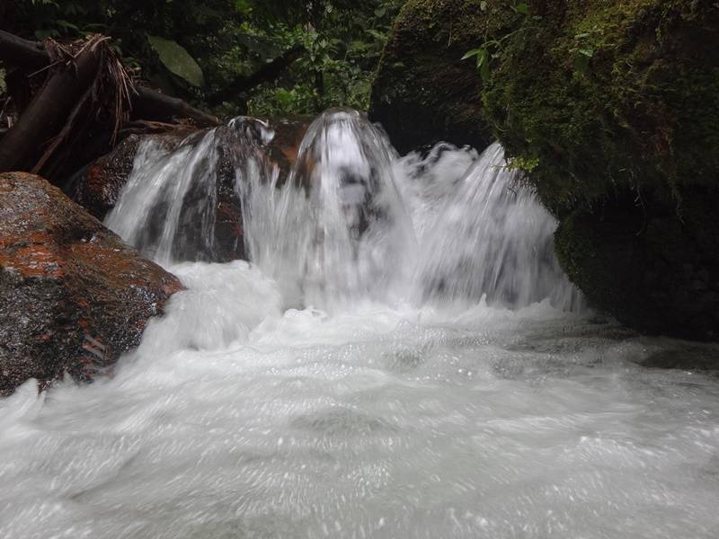 Trilha do Pau Oco. Não é uma cachoeira. Apenas uma pequena queda d'água.