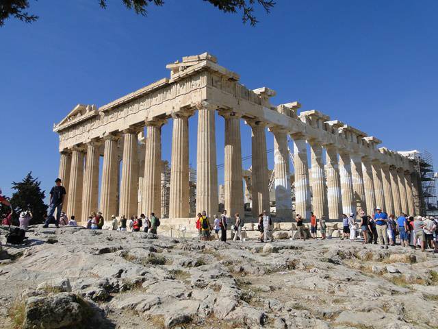 O Partenon na Acrópole de Atenas.
