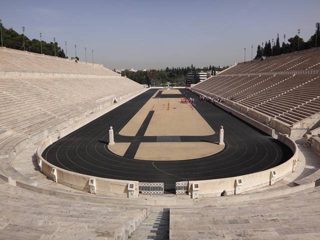Visão geral do Estádio Panatenaico, em Atenas.