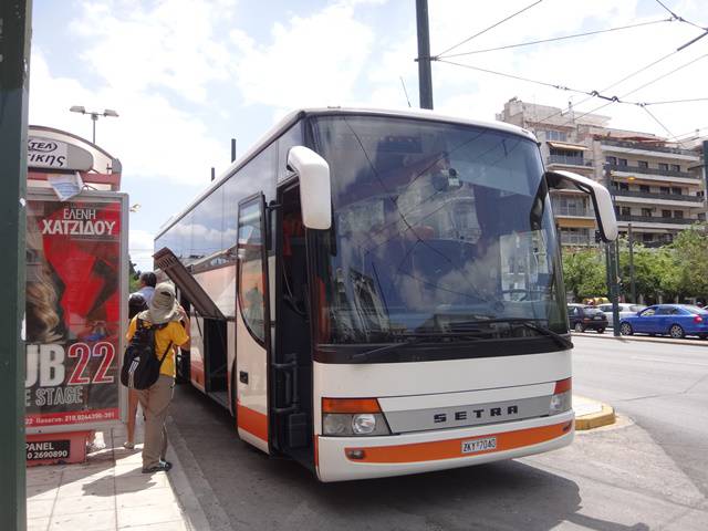 Ônibus para o Cabo Sounio - Templo de Poseidon.