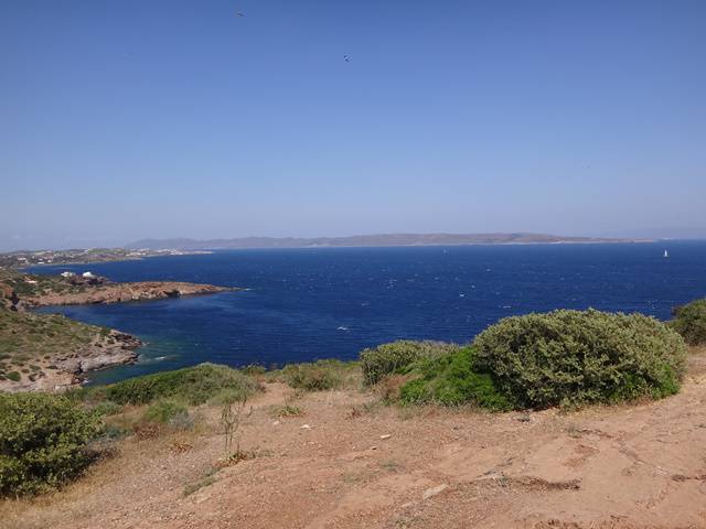 Mar Egeu visto do alto do Cabo Sounio.
