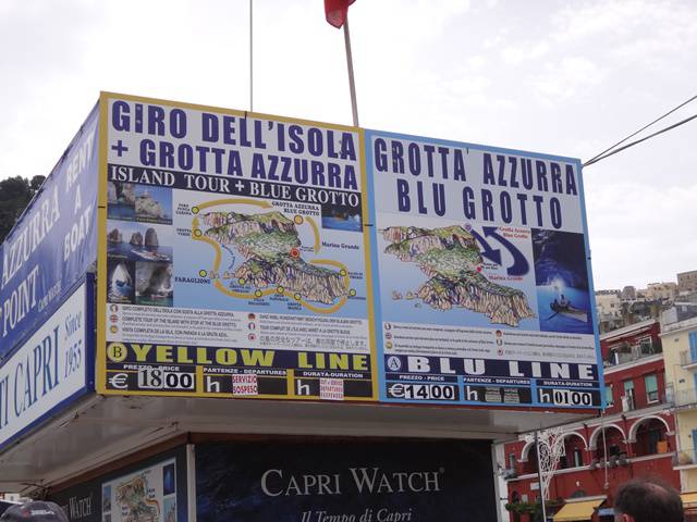 Capri: guichê para compra de passeios de barco