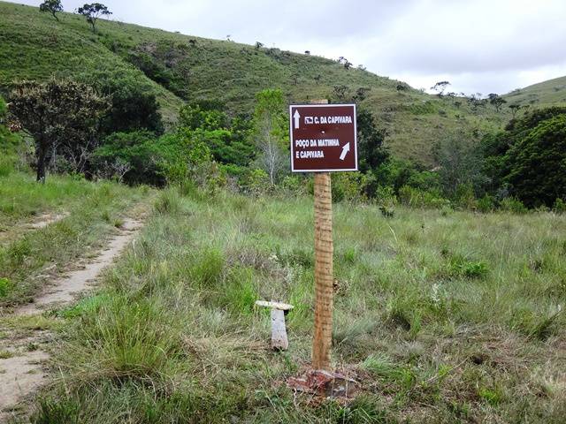 A trilha na propriedade é bem sinalizada.