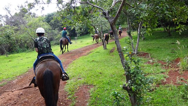 Cavalgada no parque Recanto das Cachoeiras.