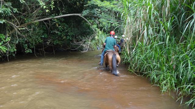 Cavalgada no parque Recanto das Cachoeiras.