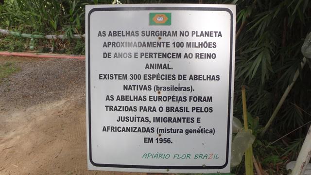 Informativos no parque temático do apiário.