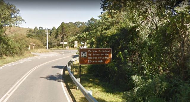 Placa indicativa do Parque Estadual da Serra do Mar - Fonte: GoogleMaps.