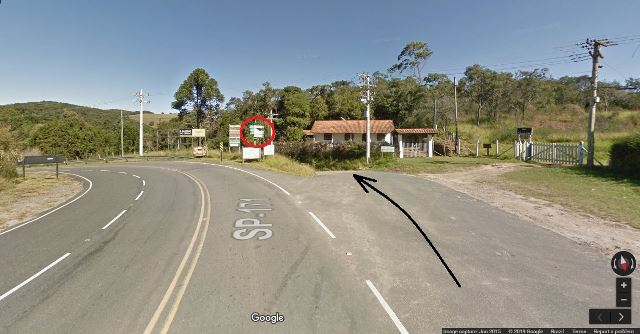 Placa indicativa do Parque Estadual da Serra do Mar - Fonte: GoogleMaps.