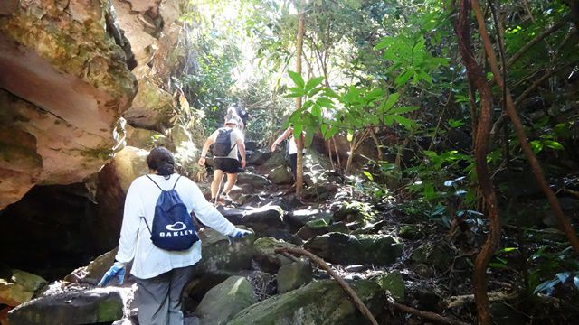 Subindo a trilha, até o mirante da cachoeira.