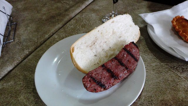 Almoço no restaurante La Casona - choripan