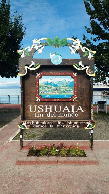 Placa de Ushuaia, um dos preferidos para fotos