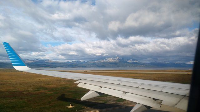 Preparando para a decolagem em Ushuaia