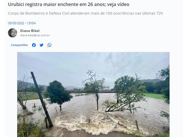 Enchentes em Urubici - maio de 2022