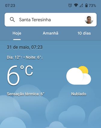 Amanheceu bem frio, sem chuva e sem previsão de chuva