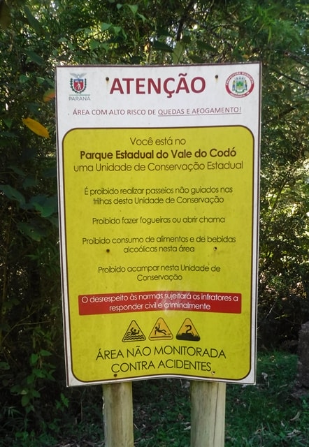 Parque Estadual Vale do Codó, em Jaguariaíva/PR