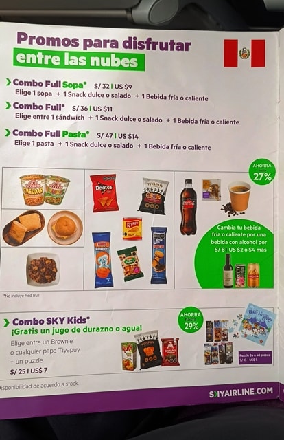 Preços do serviço de bordo - maio/25