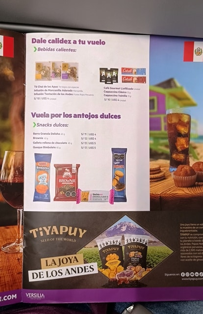 Preços do serviço de bordo - maio/25